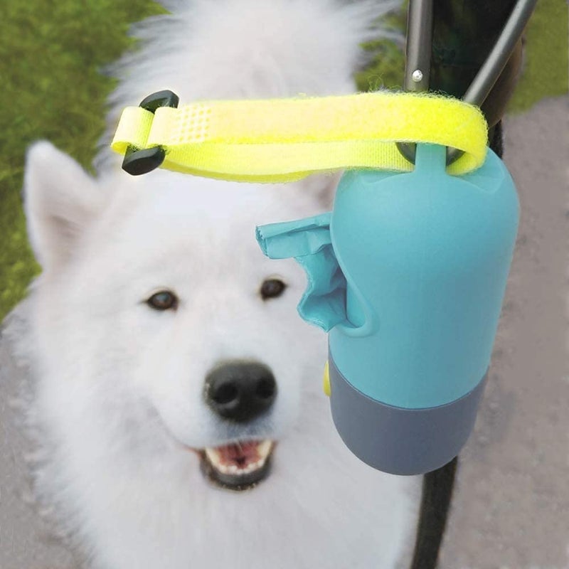 Infinite Node Dog Poop Bag Dispenser with Built-in LED Flashlight and Metal Clip for Leash, Pet Waste Bag Holder, Dog Walking Accessory (Cystal Blue) - Image 4